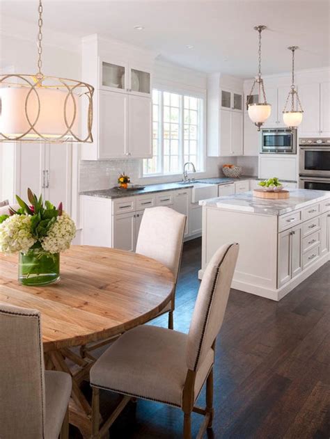Beautiful, but definitely more traditional and slightly formal feeling is this white kitchen with a deep navy (almost grey) island via houzz. Best White Cabinet Kitchen Design Ideas & Remodel Pictures ...