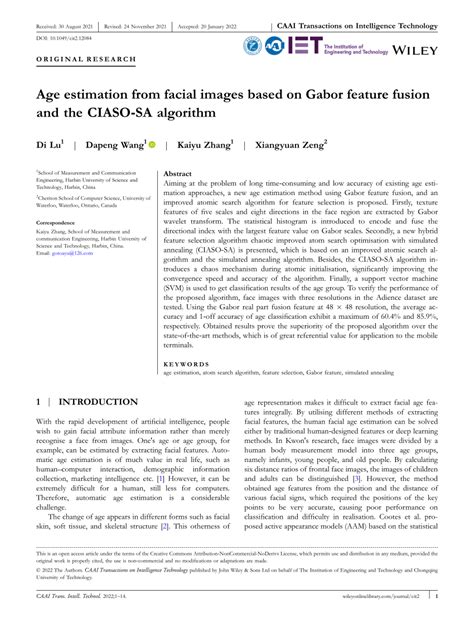 Pdf Age Estimation From Facial Images Based On Gabor Feature Fusion