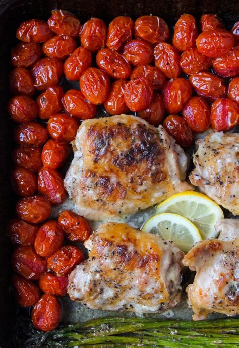 All you have to do is cook it for a little longer than precooked chicken. Sheet Pan Lemon Garlic Chicken Thighs - Wry Toast | Lemon garlic chicken thighs, Lemon garlic ...