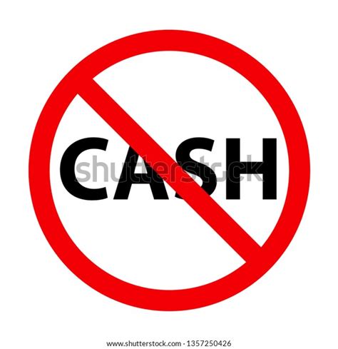 No Cash Concept Icon Clipart Image Stock Vector Royalty Free 1357250426