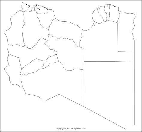 Printable Blank Map Of Libya Outline Transparent Png Map