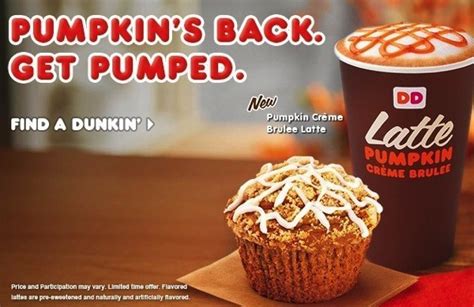 Fast Food News Dunkin Donuts Pumpkin Crème Brulee Coffee