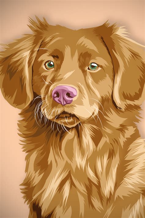 Custom Pet Portrait Dog Cartoon Illustration Personalized Pet Art