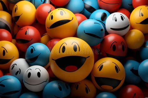 Colorful Smiley Faces On A Colorful Background Stock Illustration