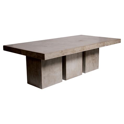 Cyrus Modern Rectangular Grey Concrete Outdoor Dining Table Concrete