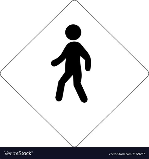 Man Walking Road Sign Traffic Sign Royalty Free Vector Image