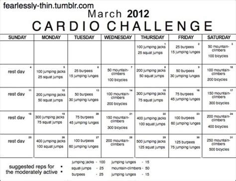 Just Do It Cardio Challenge Cardio Cardio Workout