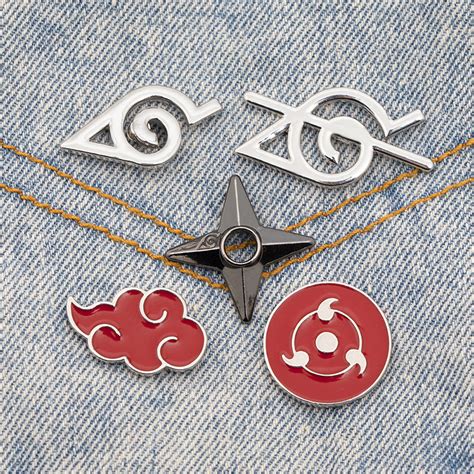 Anime Naruto Enamel Pin Prop Akatsuki Metal Brooch Badge Jewelry Kids