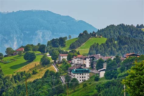 panoramic view to village in asiago plateau vicenza italy stock image image of gallio house