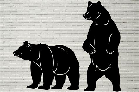 Bear Silhouette Svg Dxf Hunting Clipart Wildlife Cut Laser Etsy