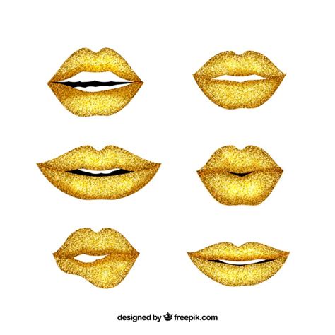 gold lips vector at getdrawings free download