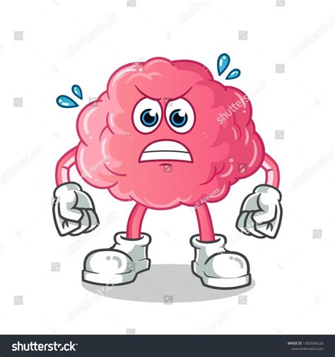 Brain Angry Mascot Vector Cartoon Illustration Ad Sponsored