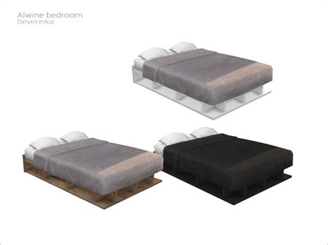 Double Bed With Slots For Decor Found In Tsr Category Sims 4 Beds