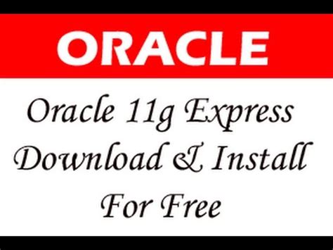 In the future, this will get upgraded to 12c, but the position of the link and the rest of the functionality should be the same. How to Download and Install Oracle 11g Express Edition on ...