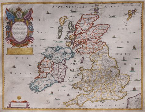 Blomes Map Of British Isles Early English Folio Map Michael