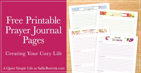 Free Printable Prayer Journal Pages A Quiet Simple Life With Sallie