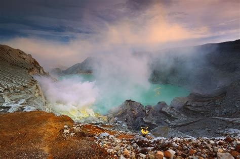 Travel Photography At Acidic Ijen Crater In Indonesia