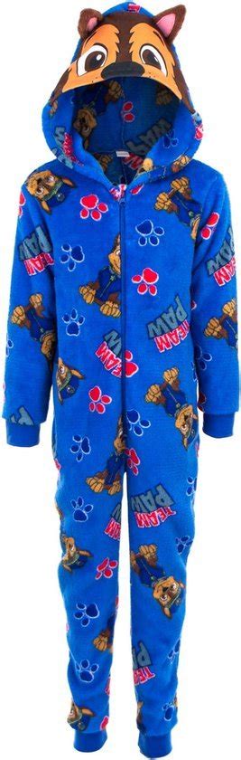 Paw Patrol Chase Onesie Pyjama Coral Fleece Jumpsuit Met Capuchon Kind