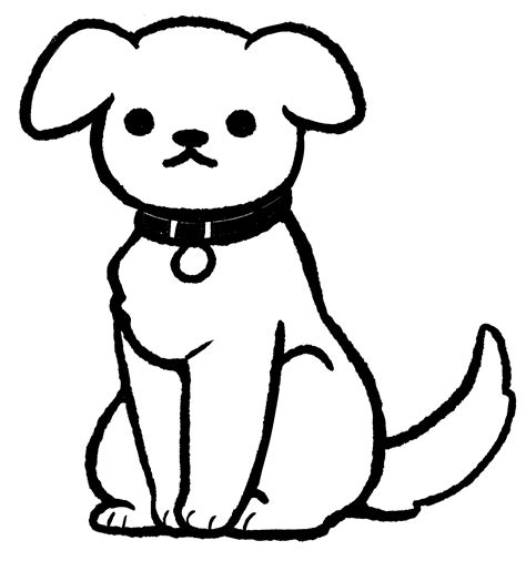 Simple Dog Coloring Page For Kids