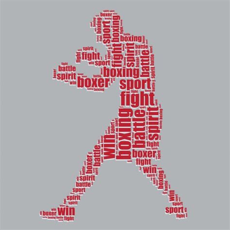 Boxing Typography 3d Text Word Art Boxing Vector Illustration Word