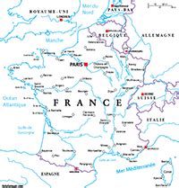 Carte de la france vierge avec les départements. Carte de France avec villes et fleuves | Carte de france à ...