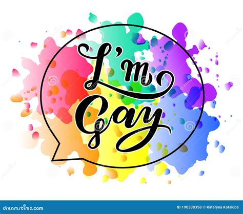 I Am Gay Text Lgbtq Lettering Design Stock Vector Illustration Of Brush Element 190388358