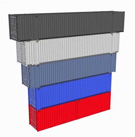 53 48 45 40 And 2x 20 Containers Stacked Shipping Container