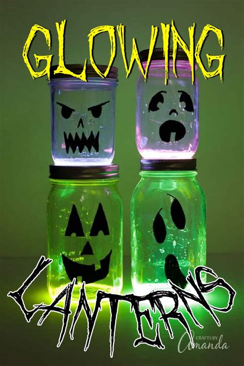 Glowing Jack O Lantern Jars Fun Glow In The Dark Pumpkin Luminaries