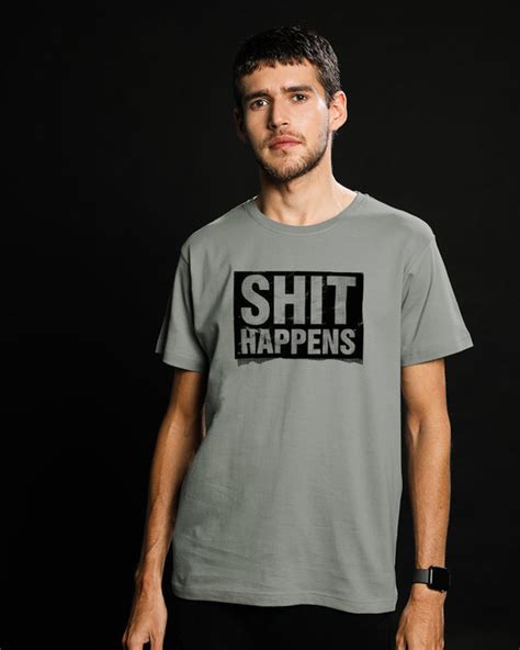 Buy Shit Has Been Happening Half Sleeve T Shirt For Men Grey Online At