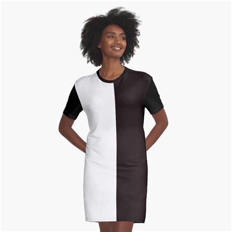 Half White Half Black A Line Dress Graphic T Shirt Dress For Sale By