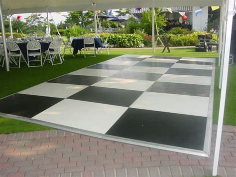 Banquet tables, round tables, specialty tables, all types of chairs, bars, dance floors. Dance Floor Rentals | Garden City Tent & Party Rentals