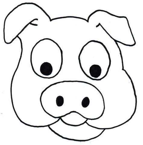 Easy Pig Face Coloring Pages For Kids Enjoy Coloring Karneval