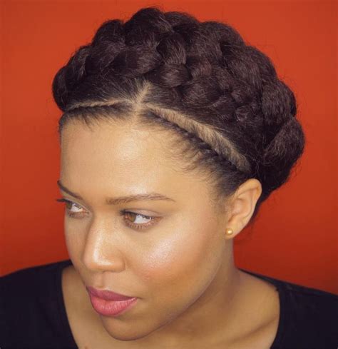 African American Two Crown Braids Natural Hair Updo Natural Hair Care Natural Hair Styles