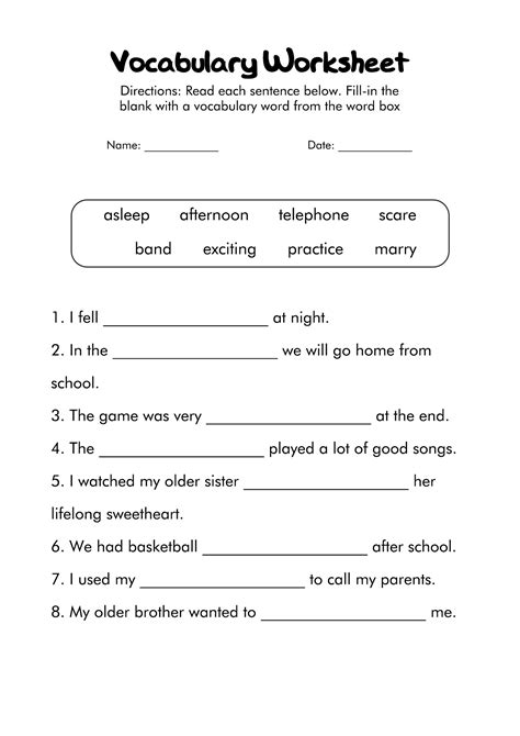 7th Grade English Worksheet
