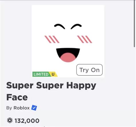 Raffle Read Description Roblox Super Super Happy Face 514 Picclick
