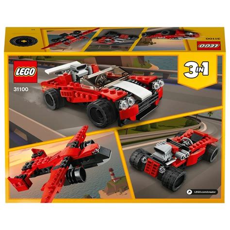 Lego 31100 Creator 3in1 Sports Car Hot Rod And Toy Plane Set Smyths