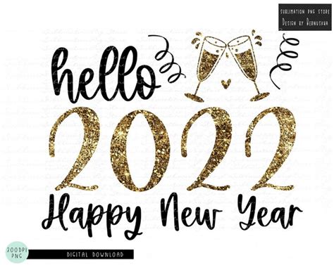 Hello 2024 Png Sublimation Design Happy New Year Png Sublimation