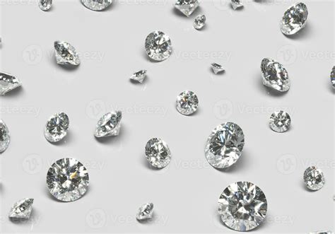 Beautiful Shiny Diamond In Brilliant Cut On White Background Crystal