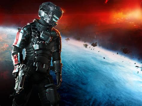 Dead Space 3 Mass Effect N7 Armor Hd Desktop Wallpaper