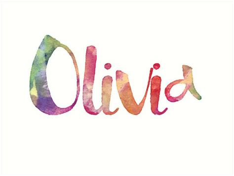 Olivia Watercolor Name Art Print By Navtrav Redbubble