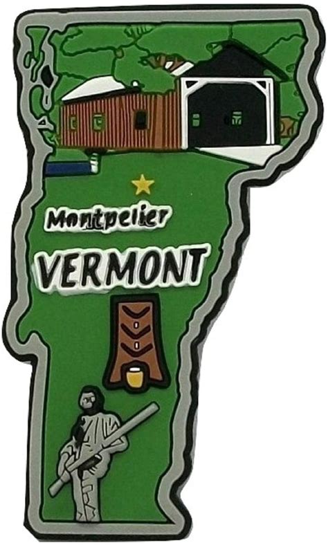 Vermont Multi Color Fridge Magnet