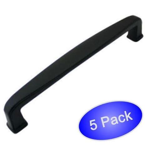 5 Pack Cosmas Cabinet Hardware Flat Matte Black Handles Pulls
