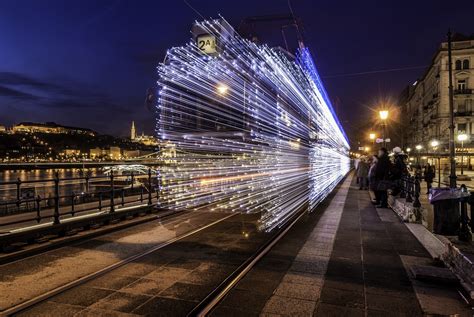 1600x1071 Cityscape Long Exposure Train Lights Artwork Light Trails