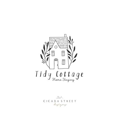 House Logo-Cottage Logo-Nature Logo-Premade Logo-Wreath | Etsy 