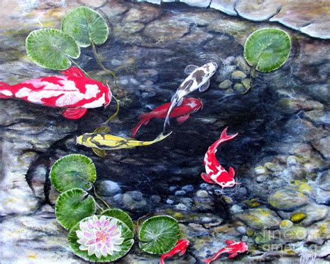 Koi Fish Oil Painting At Paintingvalley Com Explore Collection Of Koi