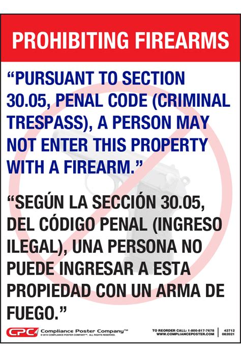 Texas Bilingual Permitless Carry Firearm Poster Cpc