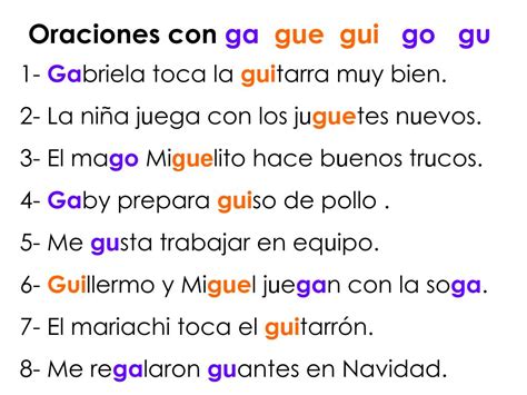 Palabras Con Ga Gue Gui Go Gu Con Imagenes Palabras Español España