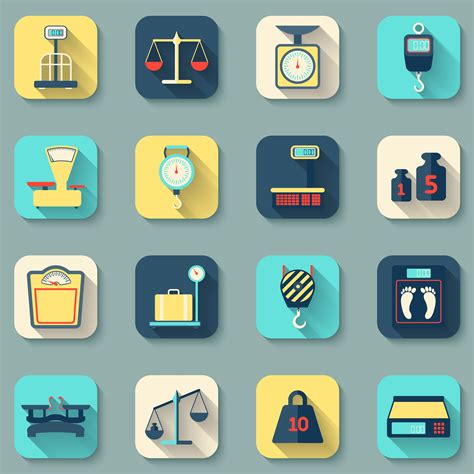 Scales Weight Icons Flat 459739 Vector Art At Vecteezy