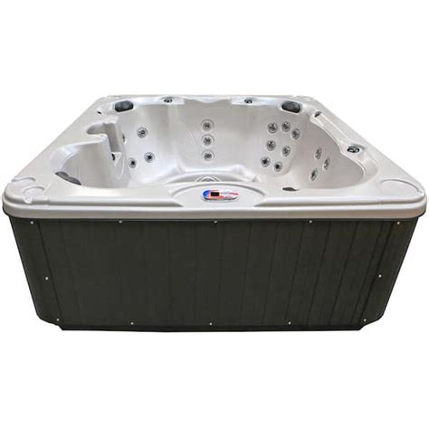 American Spas Freedom 7 Person 40 Jet Premium Acrylic Bench Spa Hot Tub With 2 Backlit Led