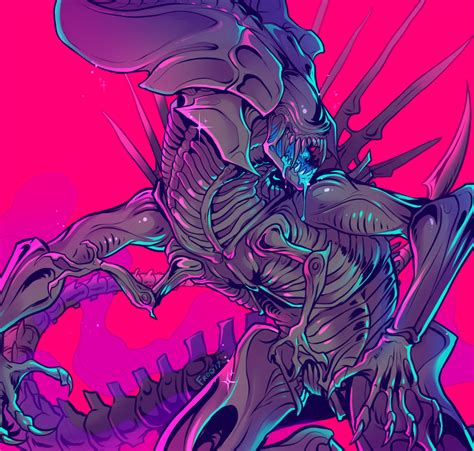 Queen Por Skelefrog Alien Vs Predator Predator Alien Creature Design